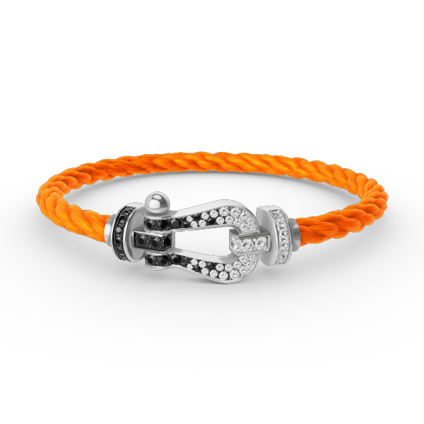 [Spark]FORCE LARGE HORSESHOE BLACK WHITE DIAMOND BRACELET SILVER