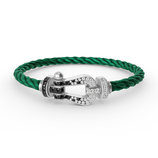 [Spark]FORCE LARGE HORSESHOE BLACK WHITE DIAMOND BRACELET SILVER