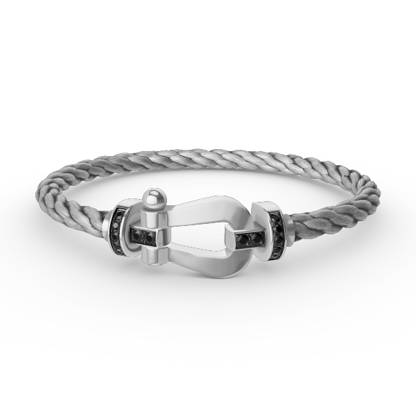 [Spark]FORCE LARGE HORSESHOE BLACK DIAMOND BRACELET SILVER