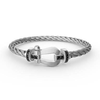 [Spark]FORCE LARGE HORSESHOE BLACK DIAMOND BRACELET SILVER