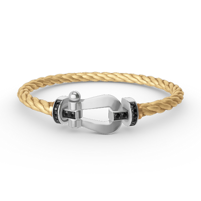 [Spark]FORCE LARGE HORSESHOE BLACK DIAMOND BRACELET SILVER