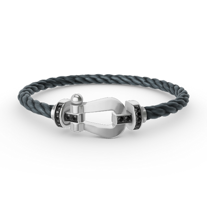 [Spark]FORCE LARGE HORSESHOE BLACK DIAMOND BRACELET SILVER