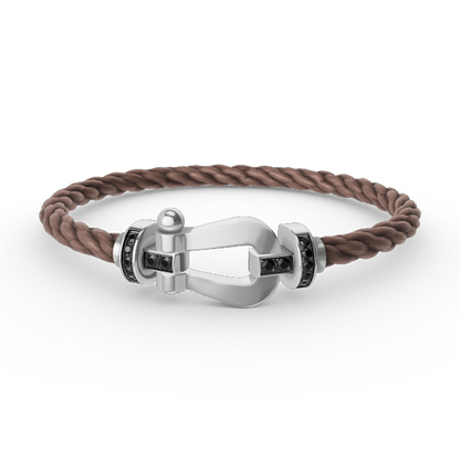 [Spark]FORCE LARGE HORSESHOE BLACK DIAMOND BRACELET SILVER