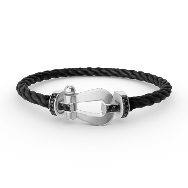 [Spark]FORCE LARGE HORSESHOE BLACK DIAMOND BRACELET SILVER
