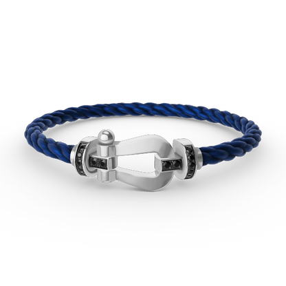 [Spark]FORCE LARGE HORSESHOE BLACK DIAMOND BRACELET SILVER