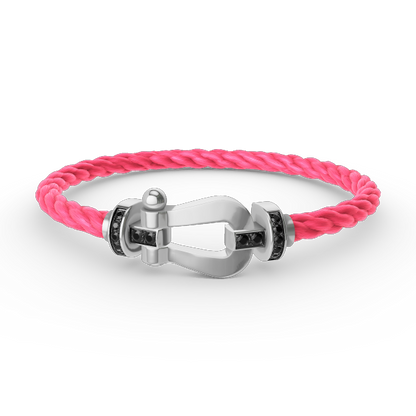 [Spark]FORCE LARGE HORSESHOE BLACK DIAMOND BRACELET SILVER