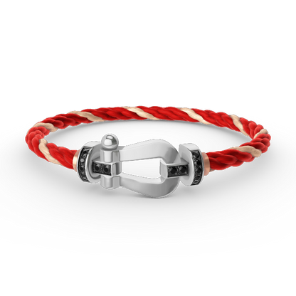 [Spark]FORCE LARGE HORSESHOE BLACK DIAMOND BRACELET SILVER