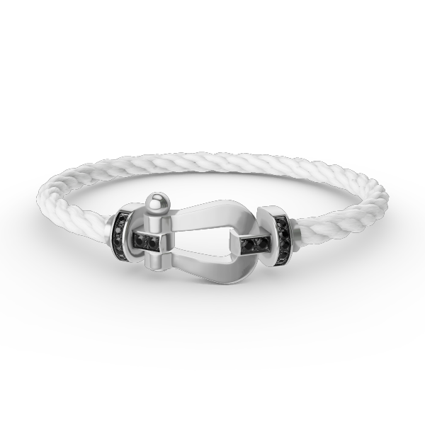 [Spark]FORCE LARGE HORSESHOE BLACK DIAMOND BRACELET SILVER