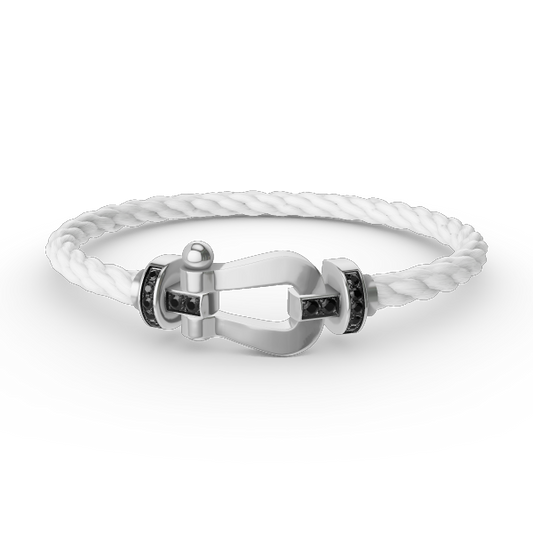 [Spark]FORCE LARGE HORSESHOE BLACK DIAMOND BRACELET SILVER