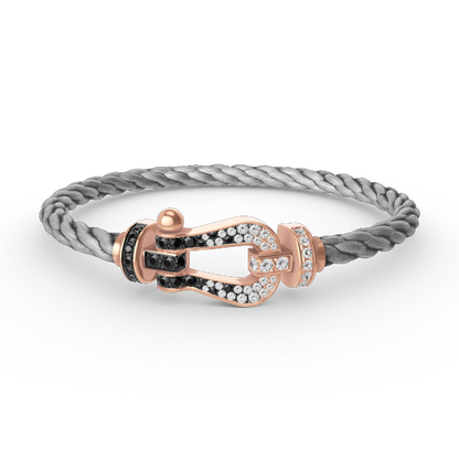 [Spark]FORCE LARGE HORSESHOE BLACK WHITE DIAMOND BRACELET Spark GOLD