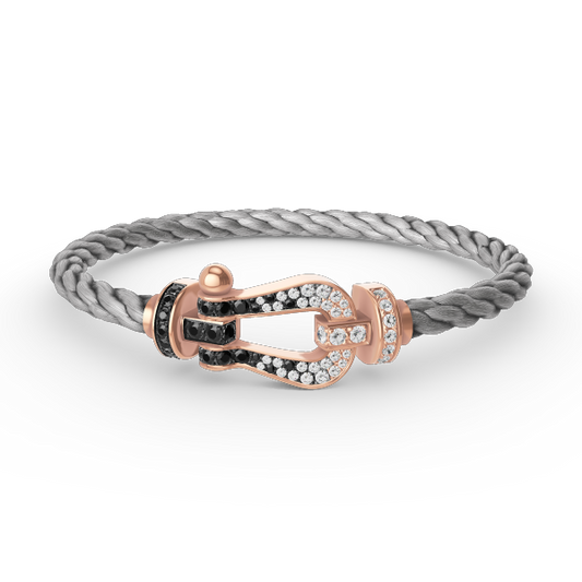 [Spark]FORCE LARGE HORSESHOE BLACK WHITE DIAMOND BRACELET Spark GOLD