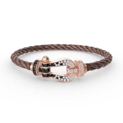 [Spark]FORCE LARGE HORSESHOE BLACK WHITE DIAMOND BRACELET Spark GOLD