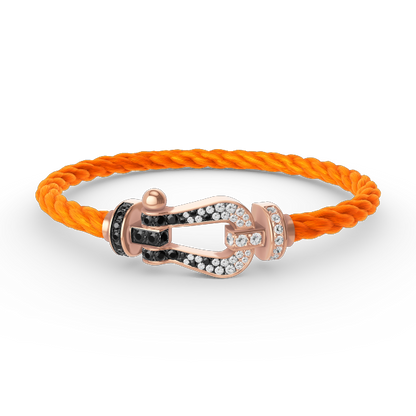 [Spark]FORCE LARGE HORSESHOE BLACK WHITE DIAMOND BRACELET Spark GOLD