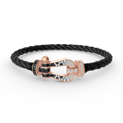 [Spark]FORCE LARGE HORSESHOE BLACK WHITE DIAMOND BRACELET Spark GOLD