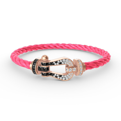 [Spark]FORCE LARGE HORSESHOE BLACK WHITE DIAMOND BRACELET Spark GOLD