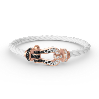 [Spark]FORCE LARGE HORSESHOE BLACK WHITE DIAMOND BRACELET Spark GOLD
