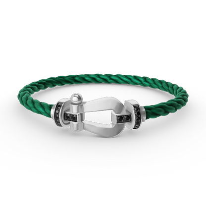 [Spark]FORCE LARGE HORSESHOE BLACK DIAMOND BRACELET SILVER