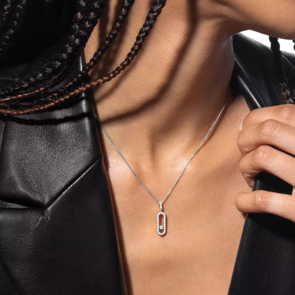 [Spark]Move Uno Diamond Necklace in Rose Gold