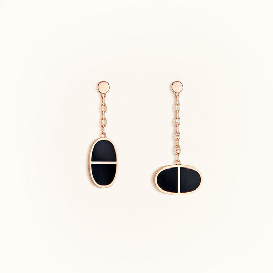 [Spark]CHAINE VERSO BLACK CERAMIC EARRINGS