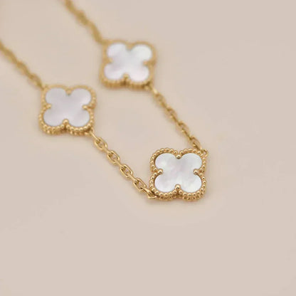 [Spark]CLOVER WHITE PEARL MOP 5 MOTIF BRACELET COLLECTION