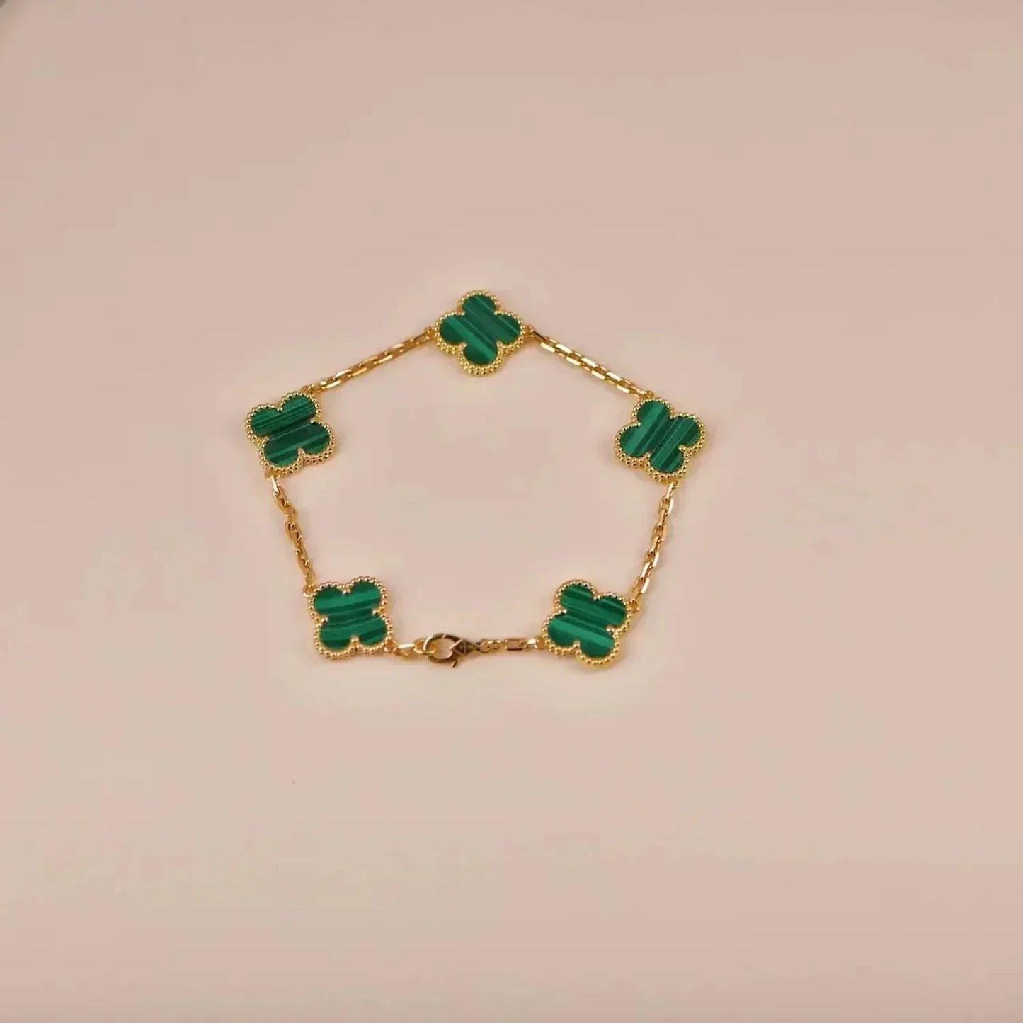 [Spark] CLOVER 5 MOTIF MALACHITE BRACELET COLLECTION