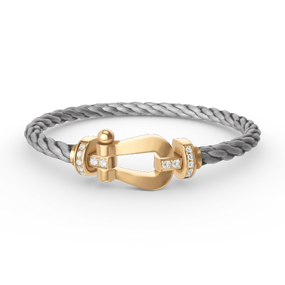 [Spark]FORCE LARGE HORSESHOE HALF DIAMOND BRACELET GOLD
