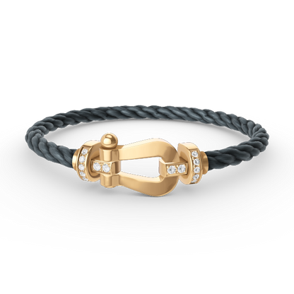[Spark]FORCE LARGE HORSESHOE HALF DIAMOND BRACELET GOLD