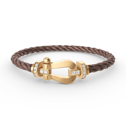 [Spark]FORCE LARGE HORSESHOE HALF DIAMOND BRACELET GOLD