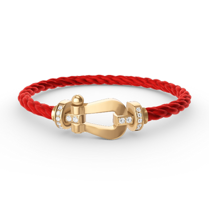 [Spark]FORCE LARGE HORSESHOE HALF DIAMOND BRACELET GOLD