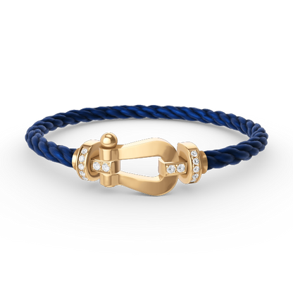 [Spark]FORCE LARGE HORSESHOE HALF DIAMOND BRACELET GOLD