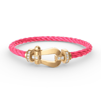 [Spark]FORCE LARGE HORSESHOE HALF DIAMOND BRACELET GOLD