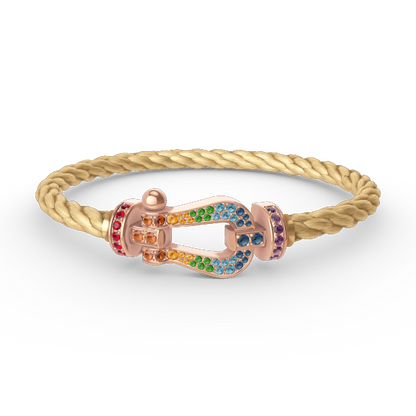 [Spark]FORCE LARGE HORSESHOE  COLORED DIAMOND BRACELET Spark GOLD