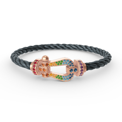 [Spark]FORCE LARGE HORSESHOE  COLORED DIAMOND BRACELET Spark GOLD