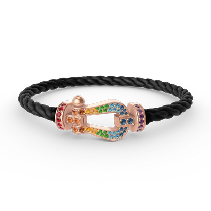 [Spark]FORCE LARGE HORSESHOE  COLORED DIAMOND BRACELET Spark GOLD