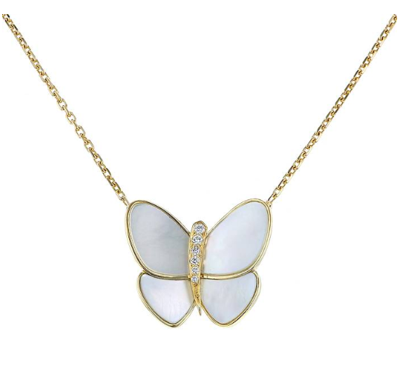 [Spark]BUTTERFLY GOLD MOP DIAMOND NECKLACE