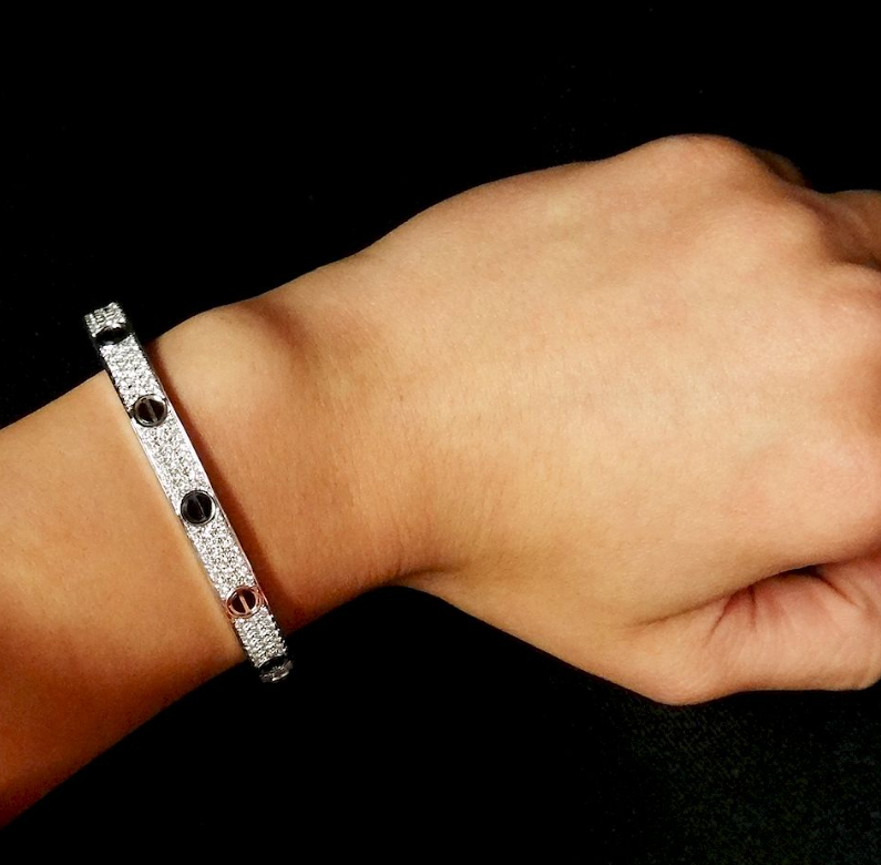 [Spark]LOVE BRACELET 6.1MM DIAMOND-PAVED CERAMIC