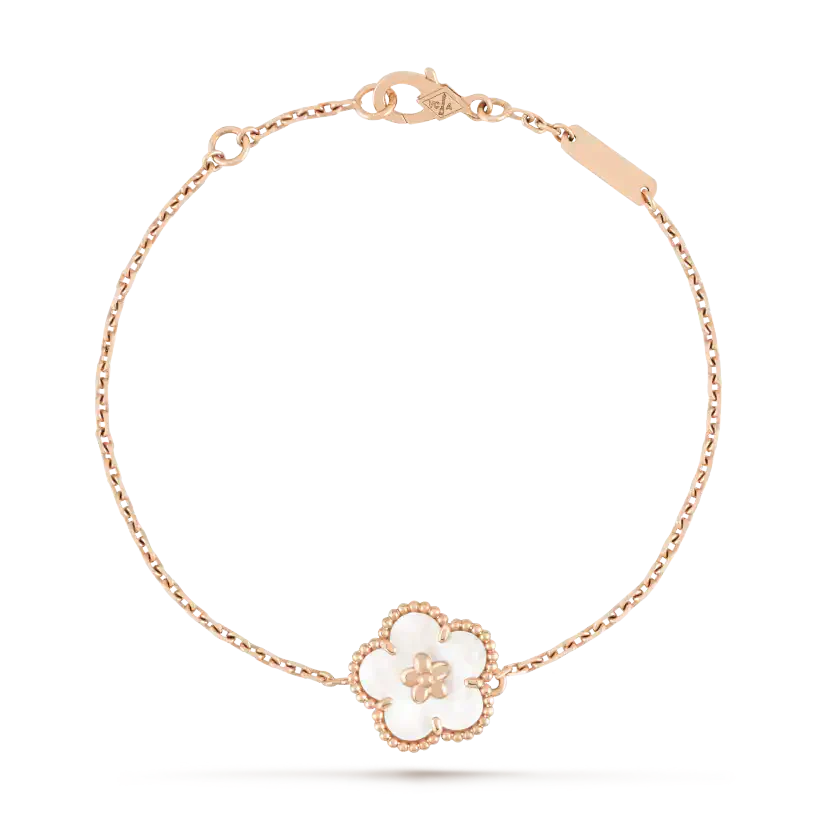 [Spark]LUCKY WHITE MOP PLUM BLOSSOM  BRACELET