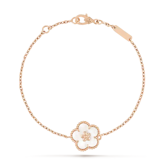 [Spark]LUCKY WHITE MOP PLUM BLOSSOM  BRACELET