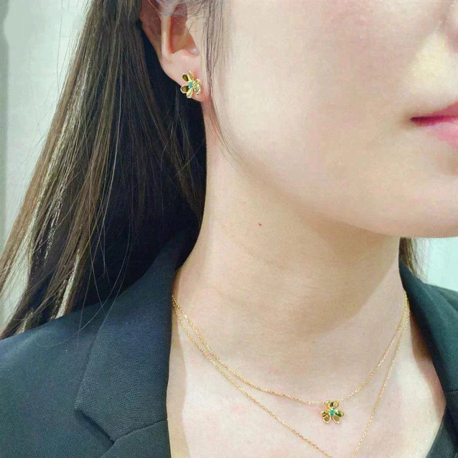 [Spark]FRIVOLE  FLOWER MALACHITE EARRINGS