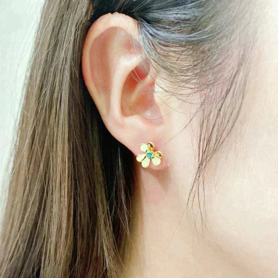 [Spark]FRIVOLE  FLOWER MALACHITE EARRINGS