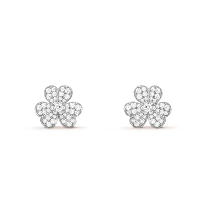 [Spark]FRIVOLE SILVER FLOWER DIAMOND EARRINGS