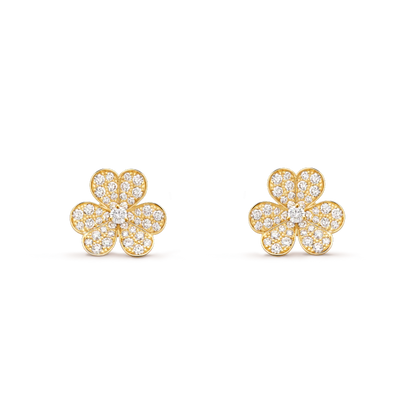 [Spark]FRIVOLE GOLD FLOWER DIAMOND EARRINGS