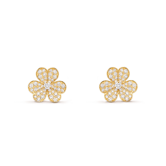 [Spark]FRIVOLE GOLD FLOWER DIAMOND EARRINGS