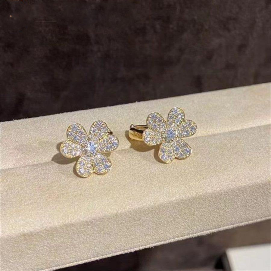 [Spark]FRIVOLE GOLD FLOWER DIAMOND EARRINGS