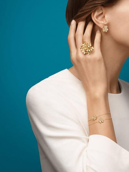 [Spark]FRIVOLE GOLD FLOWER DIAMOND EARRINGS