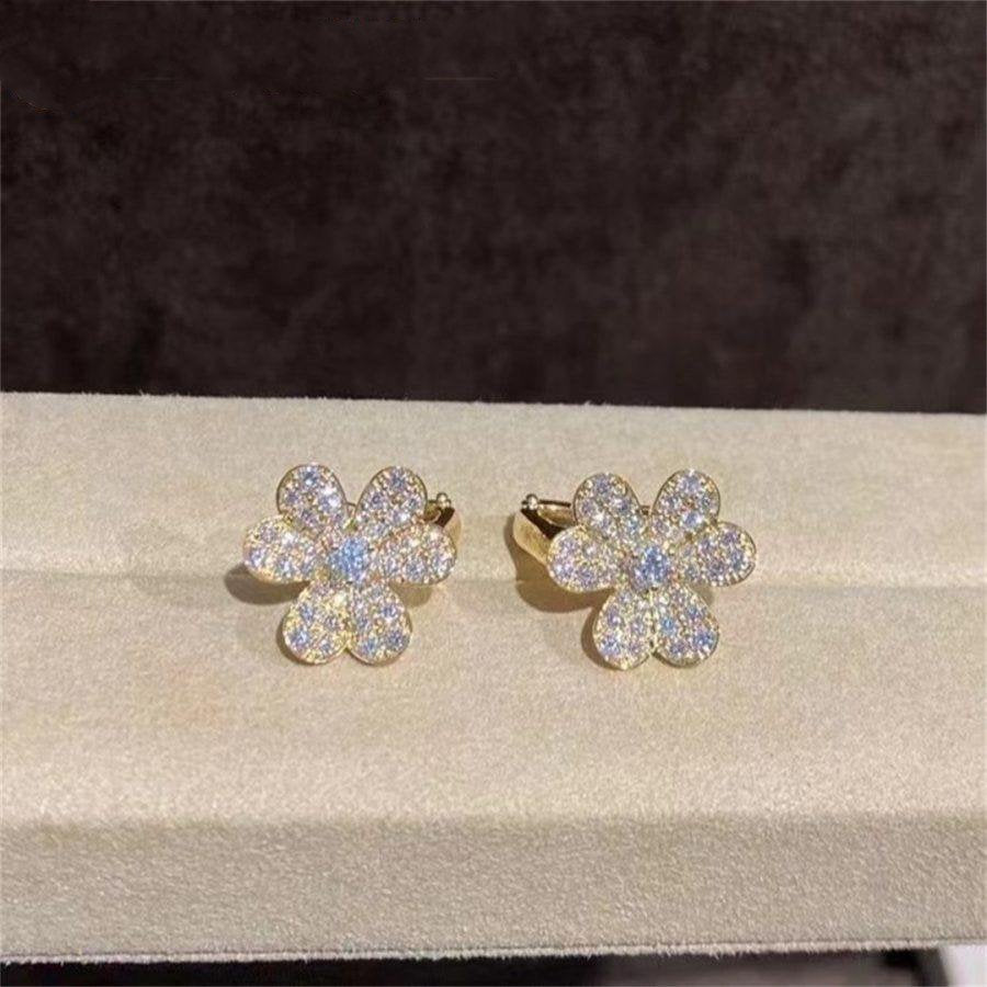 [Spark]FRIVOLE GOLD FLOWER DIAMOND EARRINGS