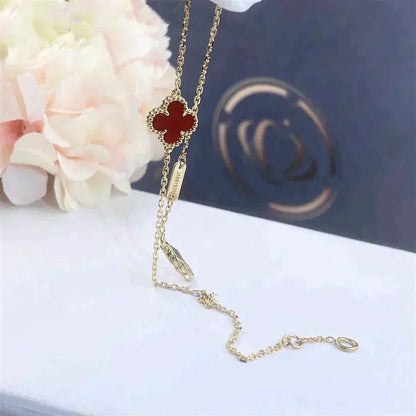 [Spark]CLOVER  CARNELIAN SINGLE FLOWER BRACELET