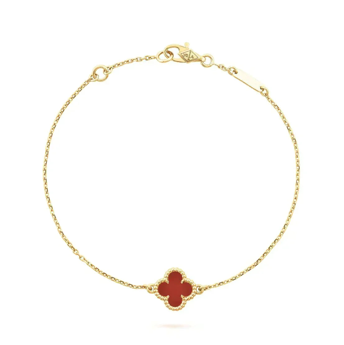 [Spark]CLOVER  CARNELIAN SINGLE FLOWER BRACELET