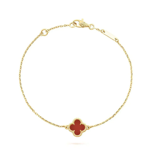 [Spark]CLOVER  CARNELIAN SINGLE FLOWER BRACELET