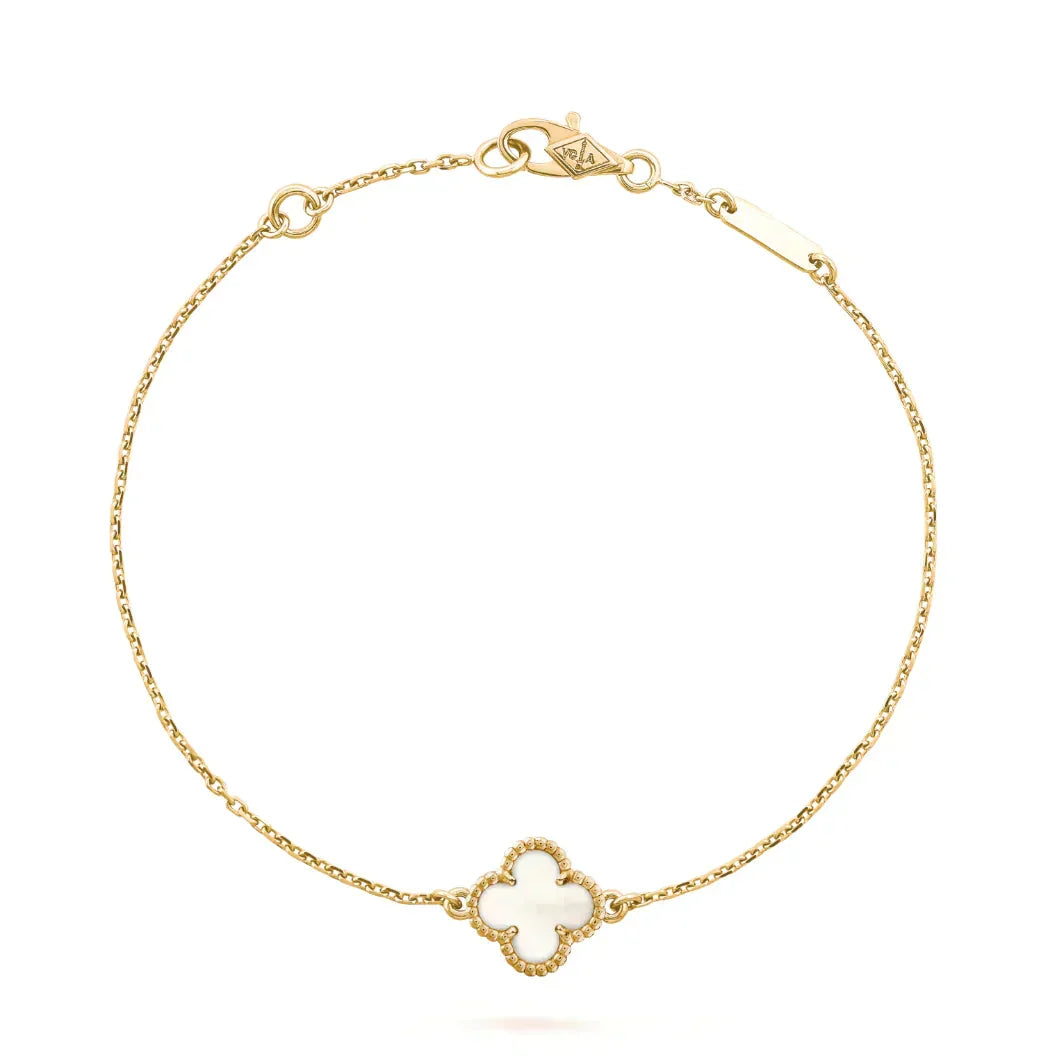 [Spark]CLOVER WHITE MOP SINGLE FLOWER BRACELET